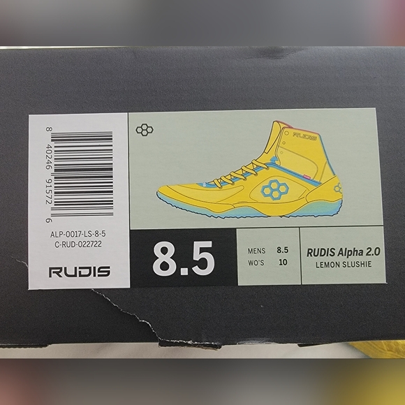 COPY - Rudis alpha 2.0 lemon slushie wrestling shoe, size 8.5 - Picture 2 of 10